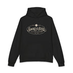 Pitmaster Skull BBQ hoodie worn, lifestyle photo