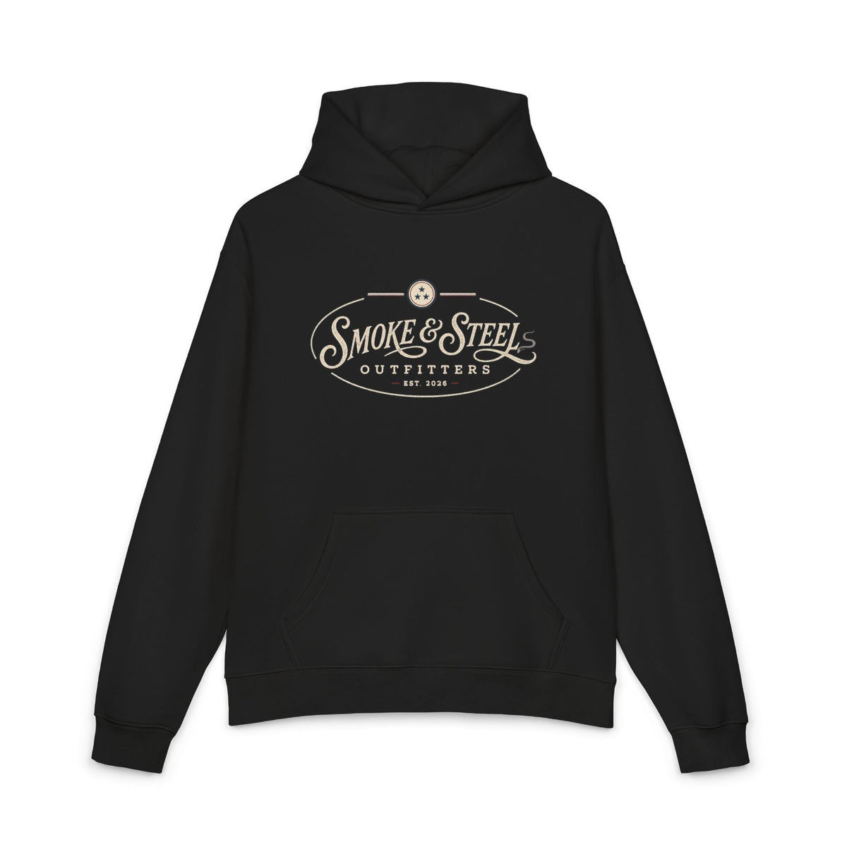 Pitmaster Skull BBQ hoodie worn, lifestyle photo