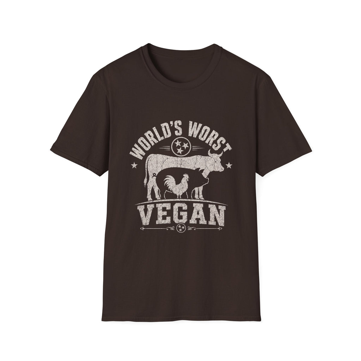 World's Worst Vegan t-shirt, back view