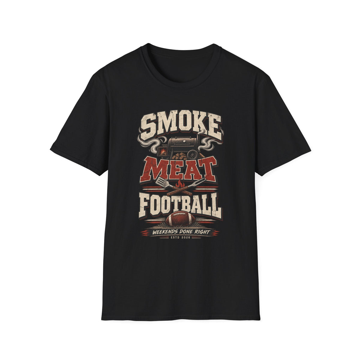 Smoke Meat & Football t-shirt, back view