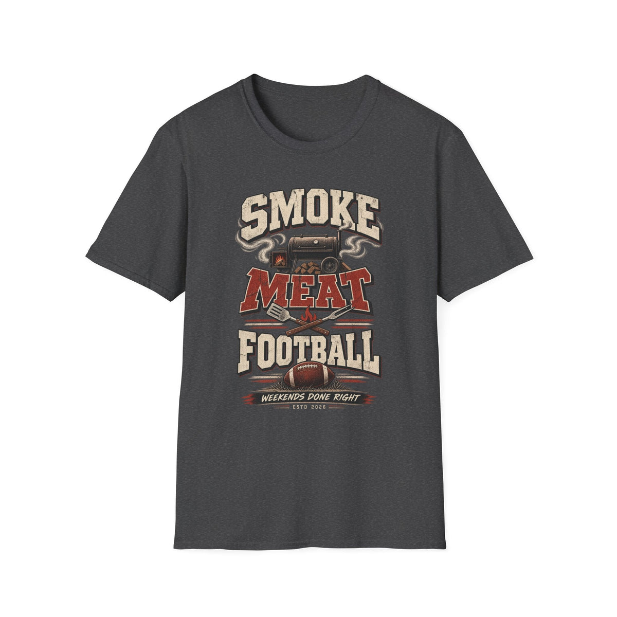 Smoke Meat & Football t-shirt size chart