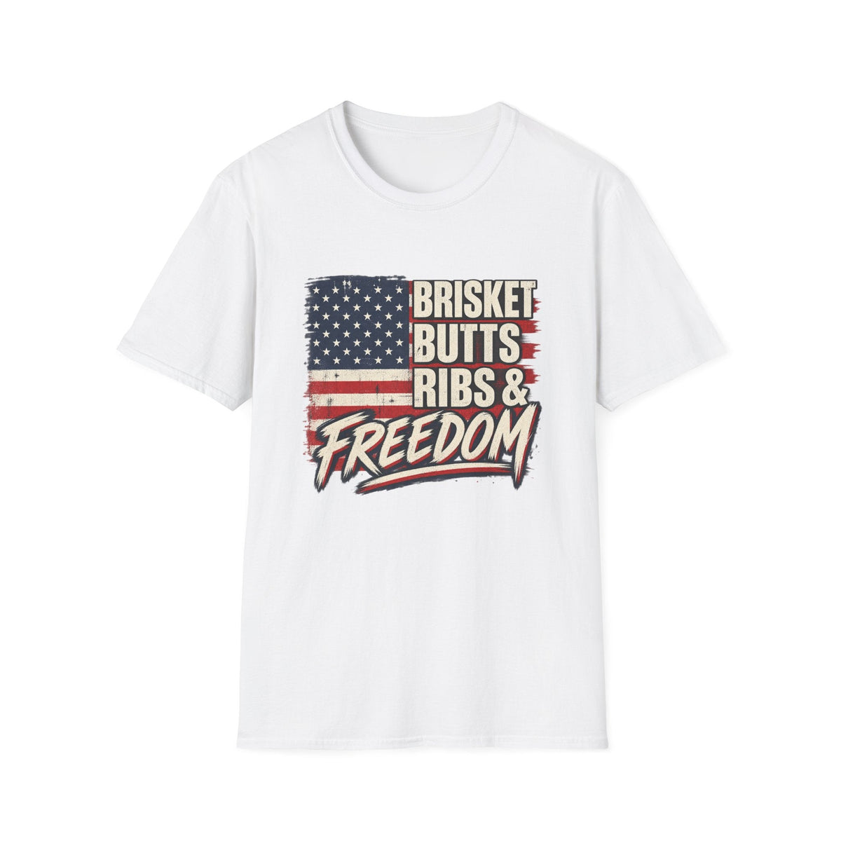 Brisket Butts Ribs & Freedom BBQ t-shirt lifestyle photo