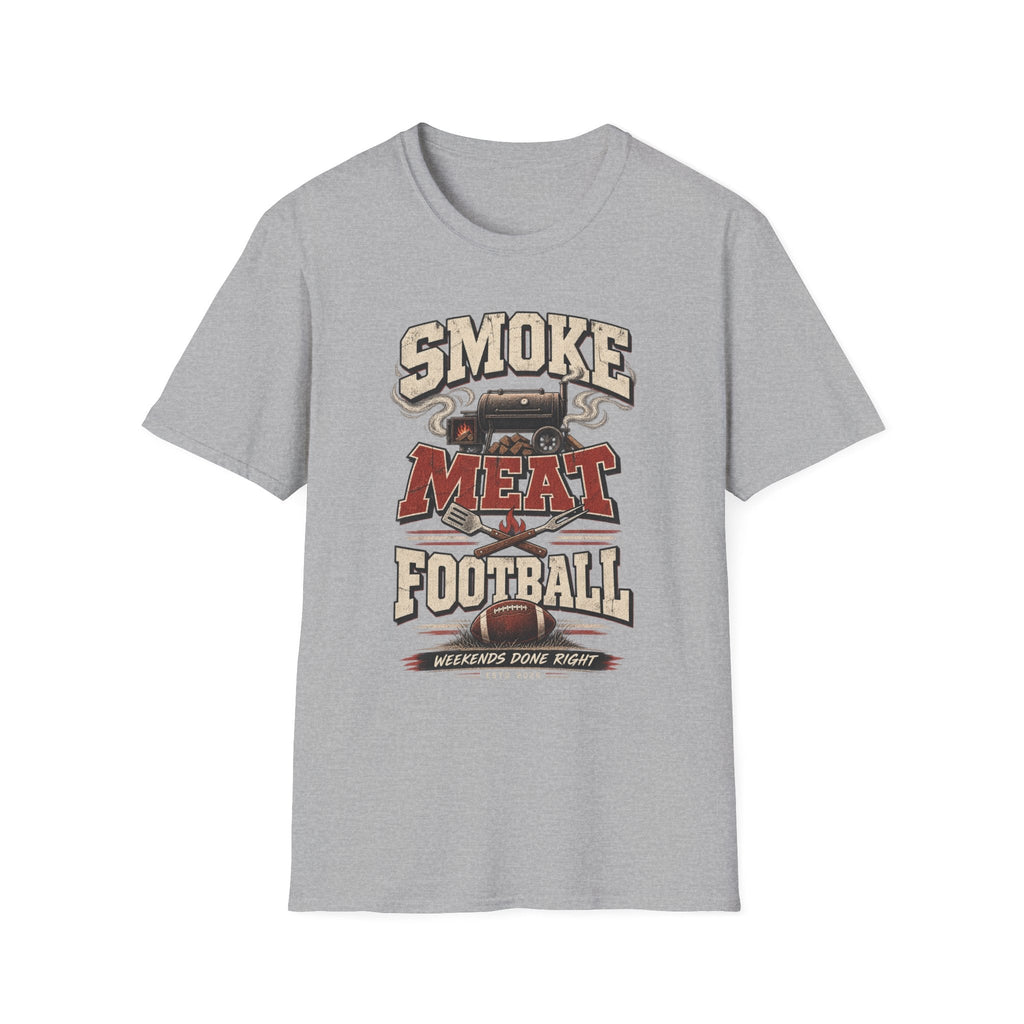 Smoke Meat & Football t-shirt, close-up graphic detail