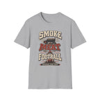 Smoke Meat & Football t-shirt, close-up graphic detail