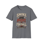 Smoke Meat & Football t-shirt, folded flat lay