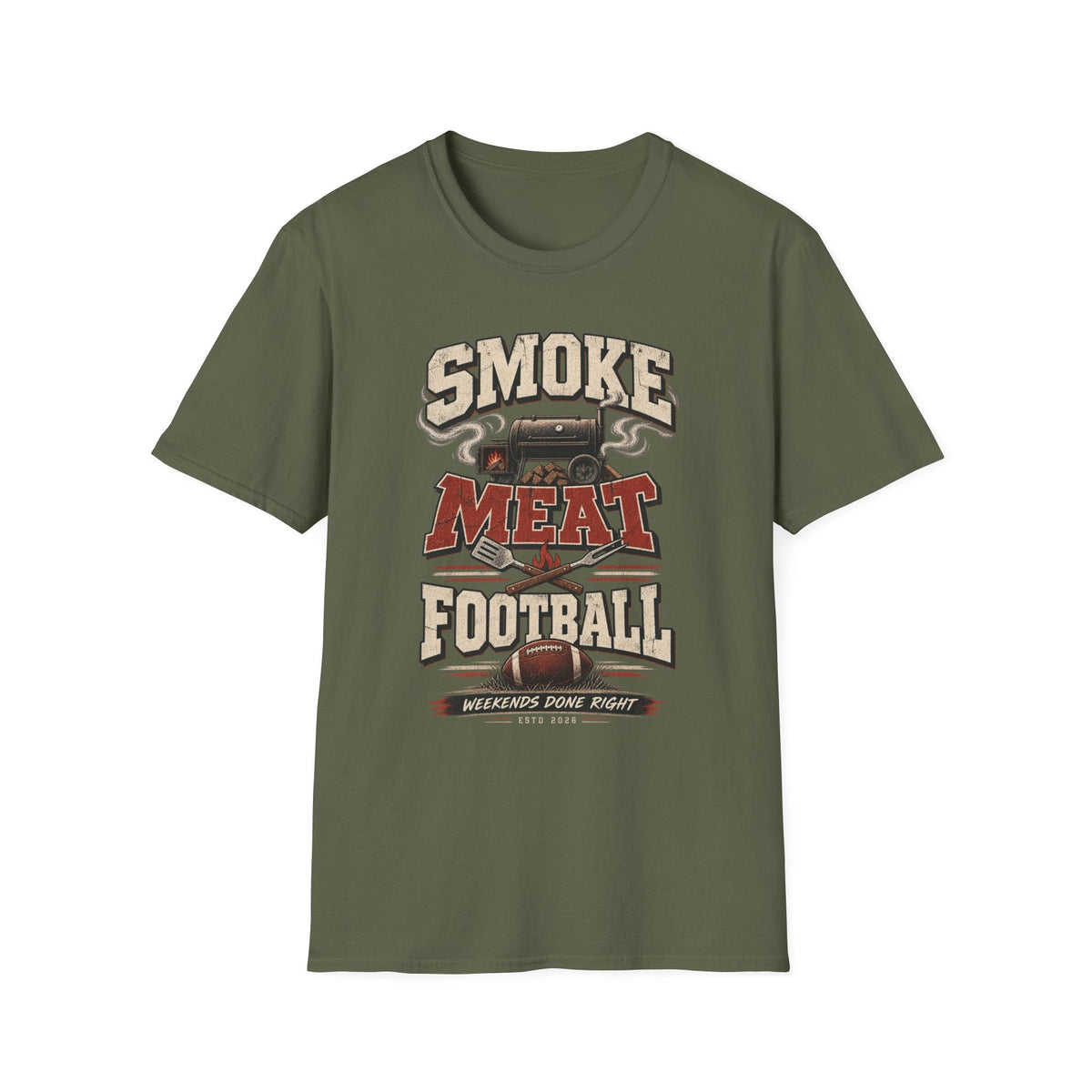 Smoke Meat & Football t-shirt color options