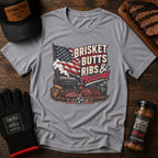 Brisket, Butts, Ribs & Freedom BBQ t-shirt, back view
