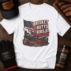 Brisket, Butts, Ribs & Freedom BBQ t-shirt, folded flat lay