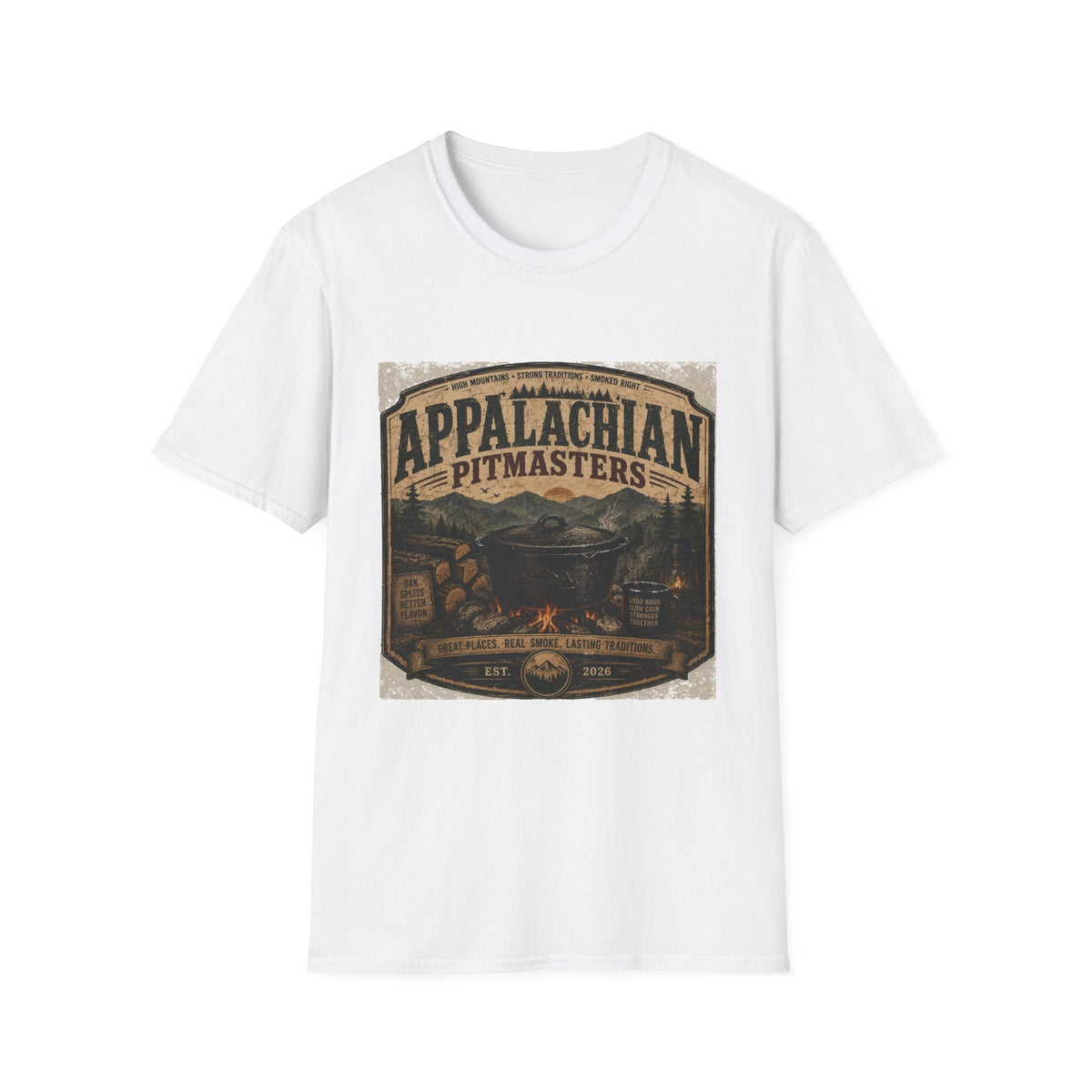 Appalachian Pitmasters vintage t-shirt, close-up graphic detail