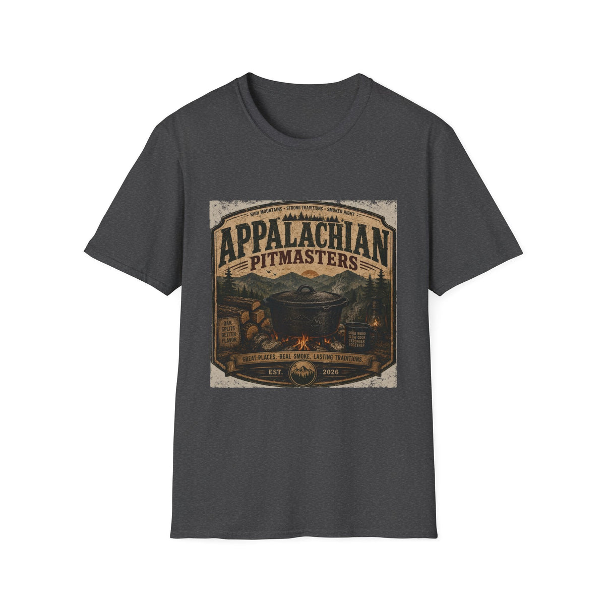 Appalachian Pitmasters vintage t-shirt size chart