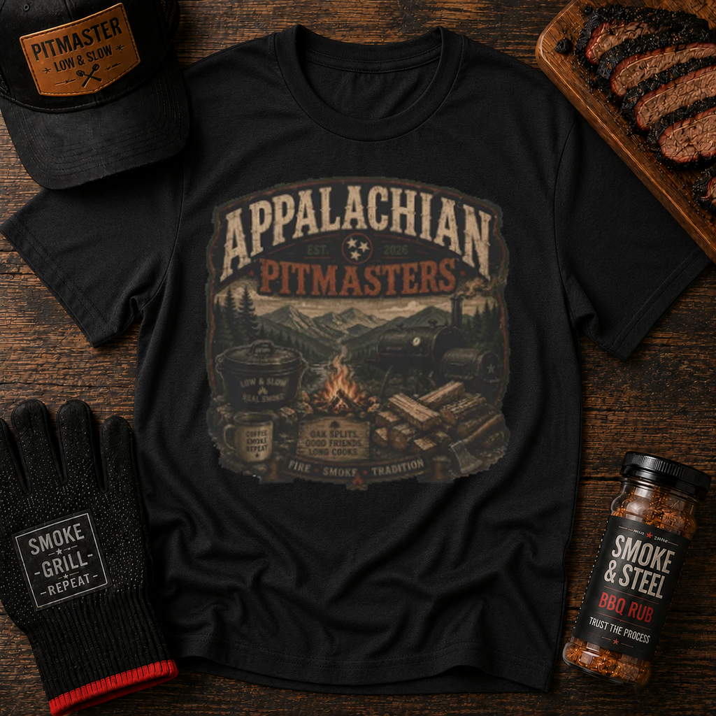 Appalachian Pitmasters vintage t-shirt, Black colorway