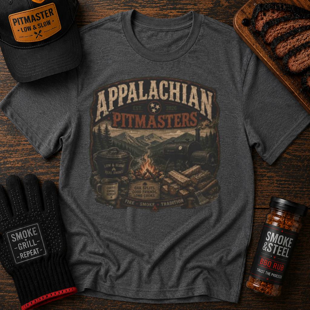 Appalachian Pitmasters vintage t-shirt, Charcoal colorway