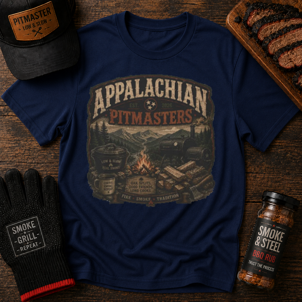 Appalachian Pitmasters vintage t-shirt, Navy colorway