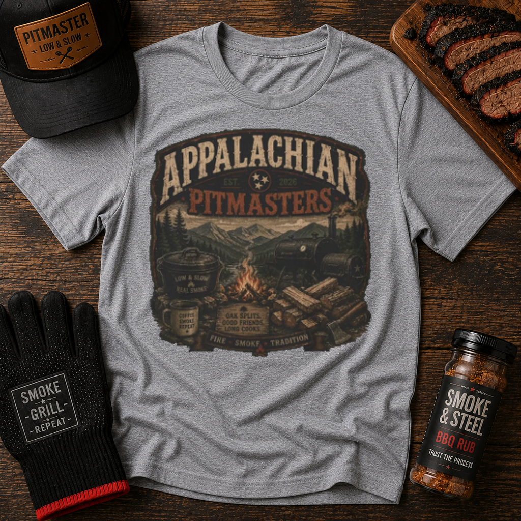 Appalachian Pitmasters vintage t-shirt, Sport Grey colorway