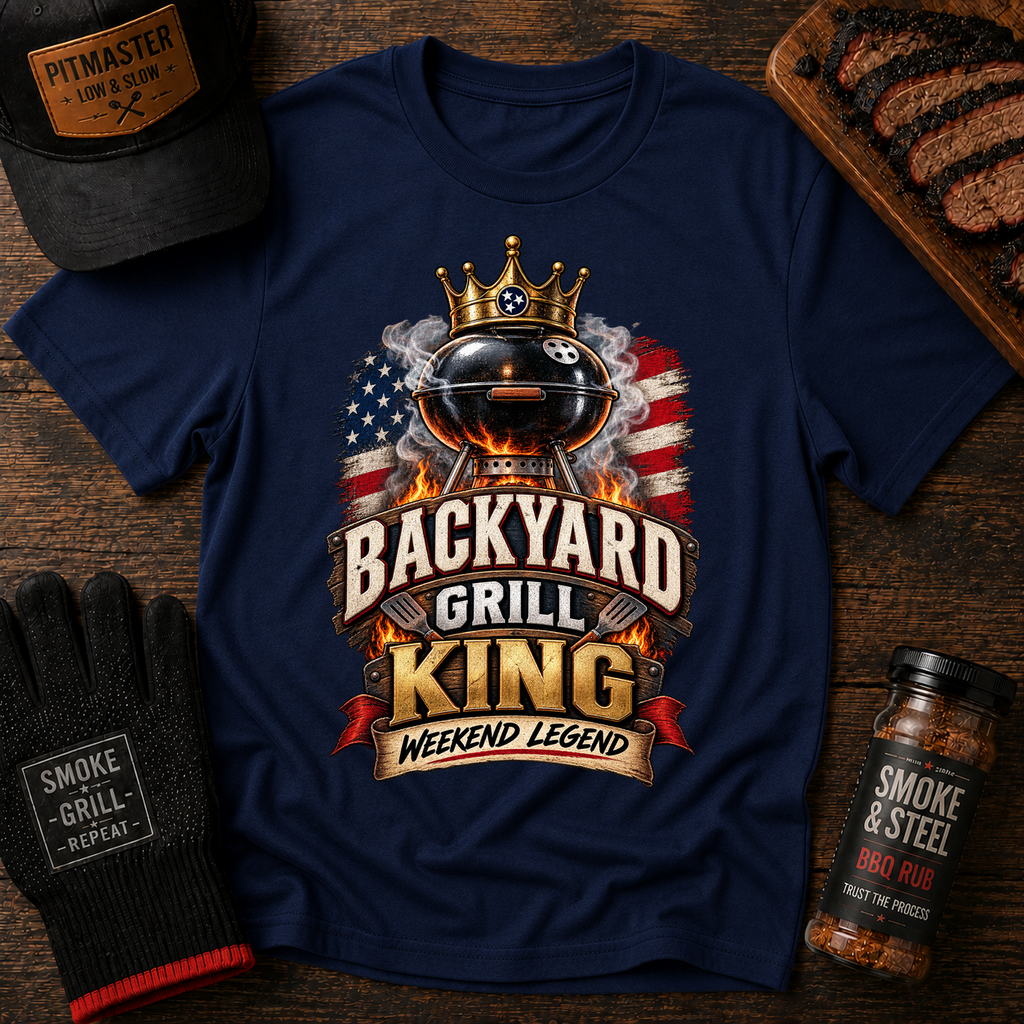 Backyard Grill King T-Shirt — Patriotic BBQ Weekend Legend Tee
