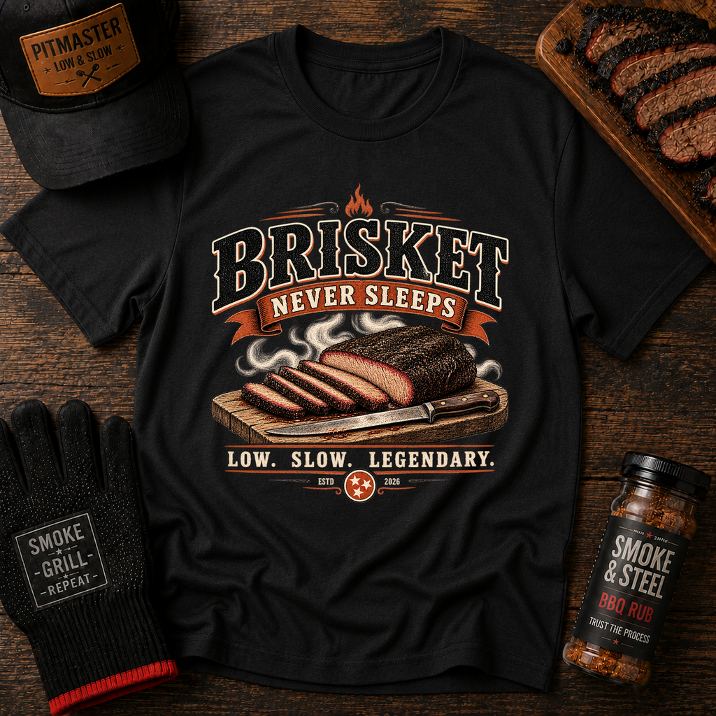 Brisket Never Sleeps BBQ T-Shirt