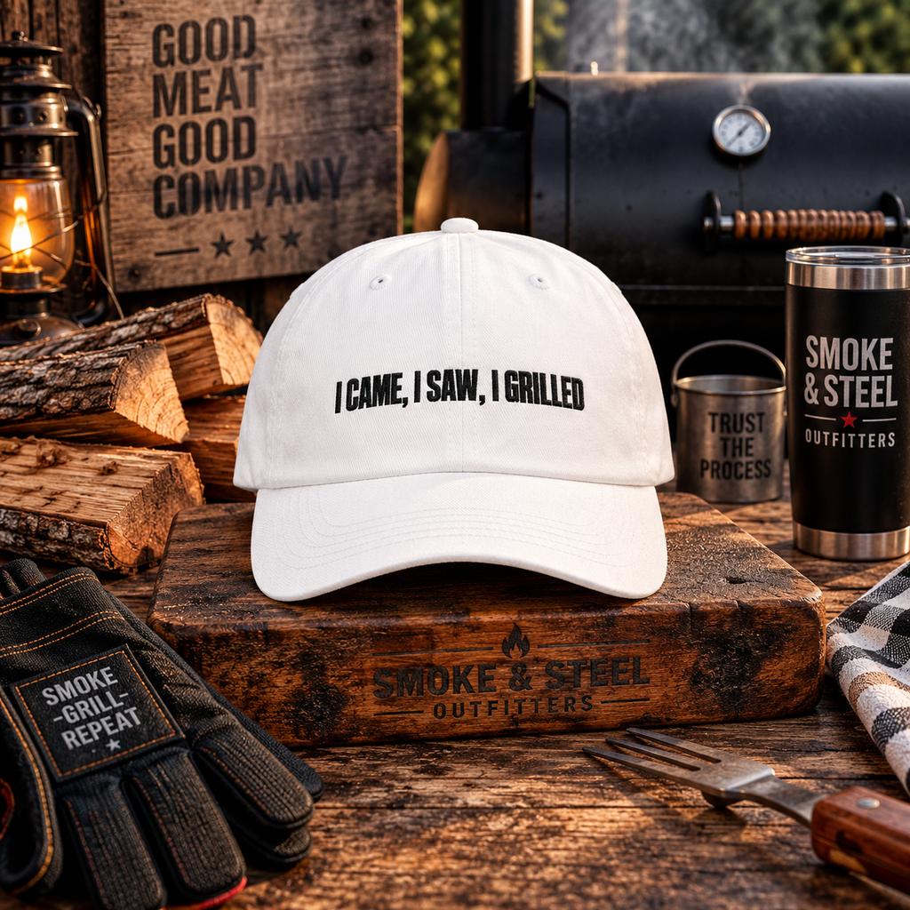 Dad Cap — "I Came, I Saw, I Grilled" Embroidered BBQ Hat