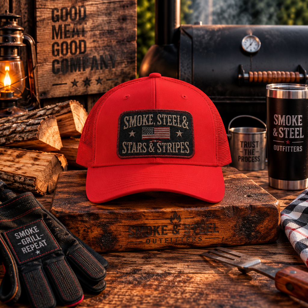 Smoke, Steel & Stars trucker cap, Navy colorway