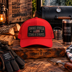 Smoke, Steel & Stars trucker cap, Navy colorway