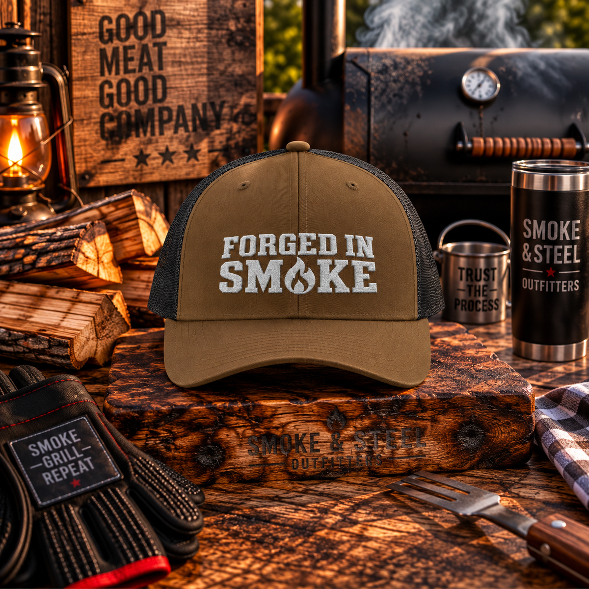Forged in Smoke Snapback Trucker Cap