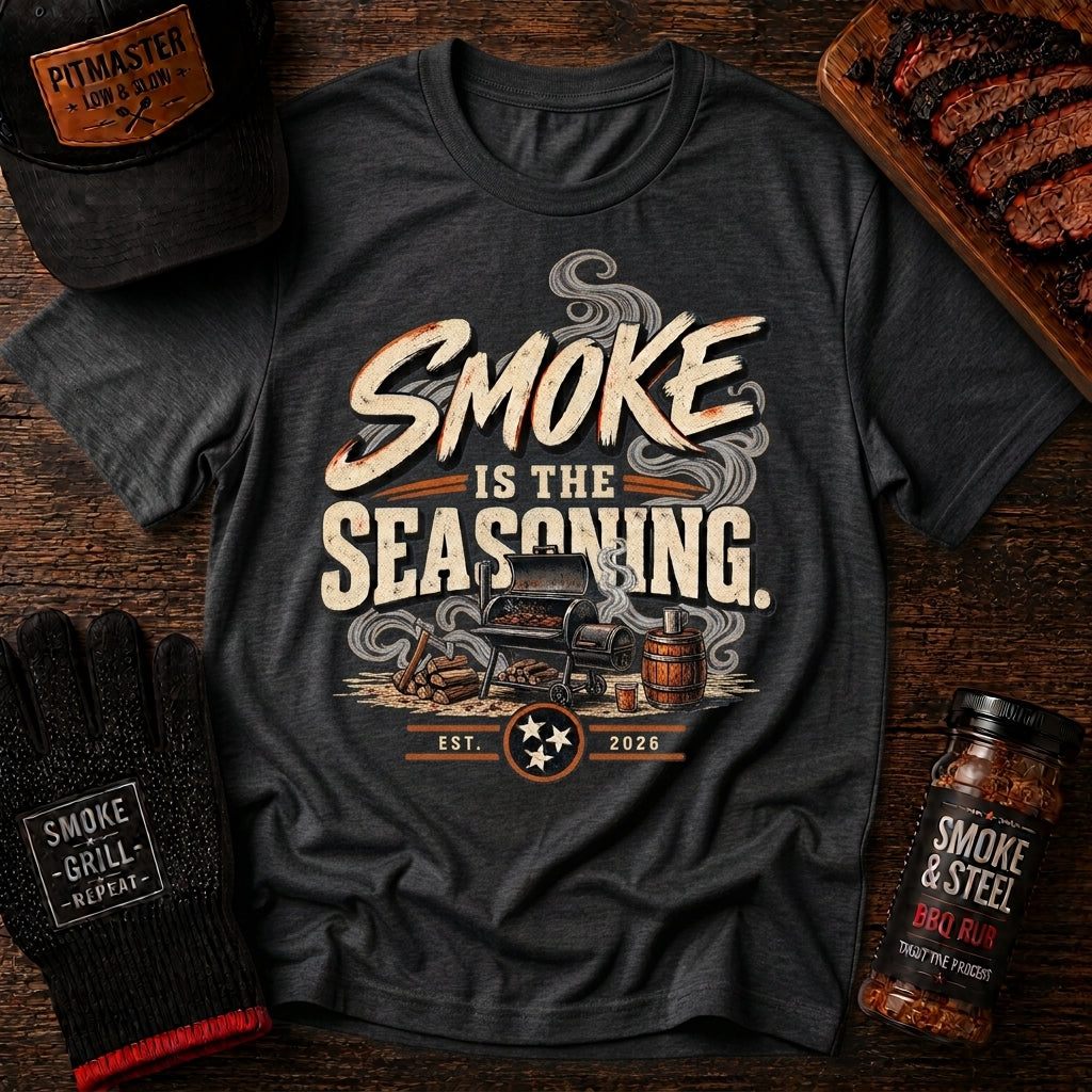 Smoke Is The Seasoning BBQ t-shirt color options