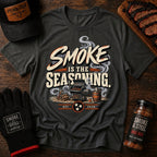 Smoke Is The Seasoning BBQ t-shirt lifestyle photo