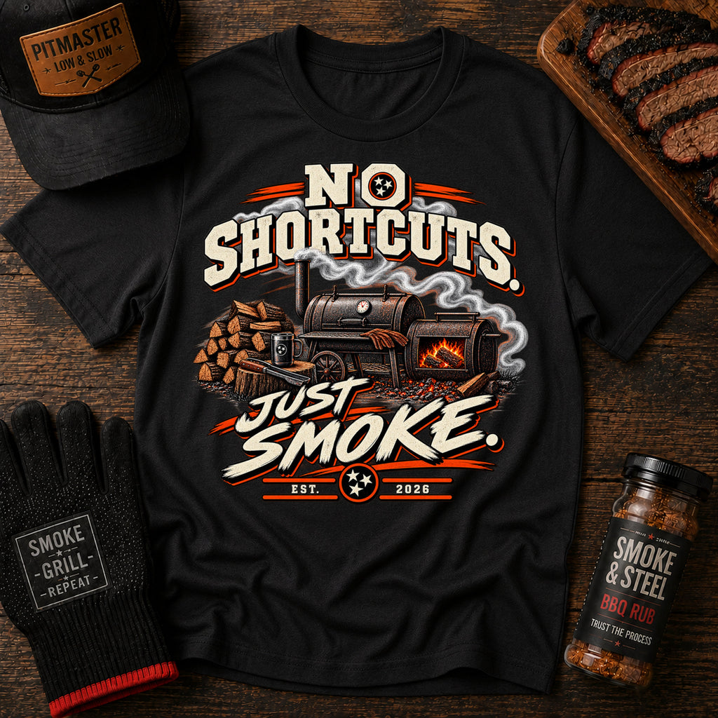 No Shortcuts Just Smoke t-shirt, Black colorway