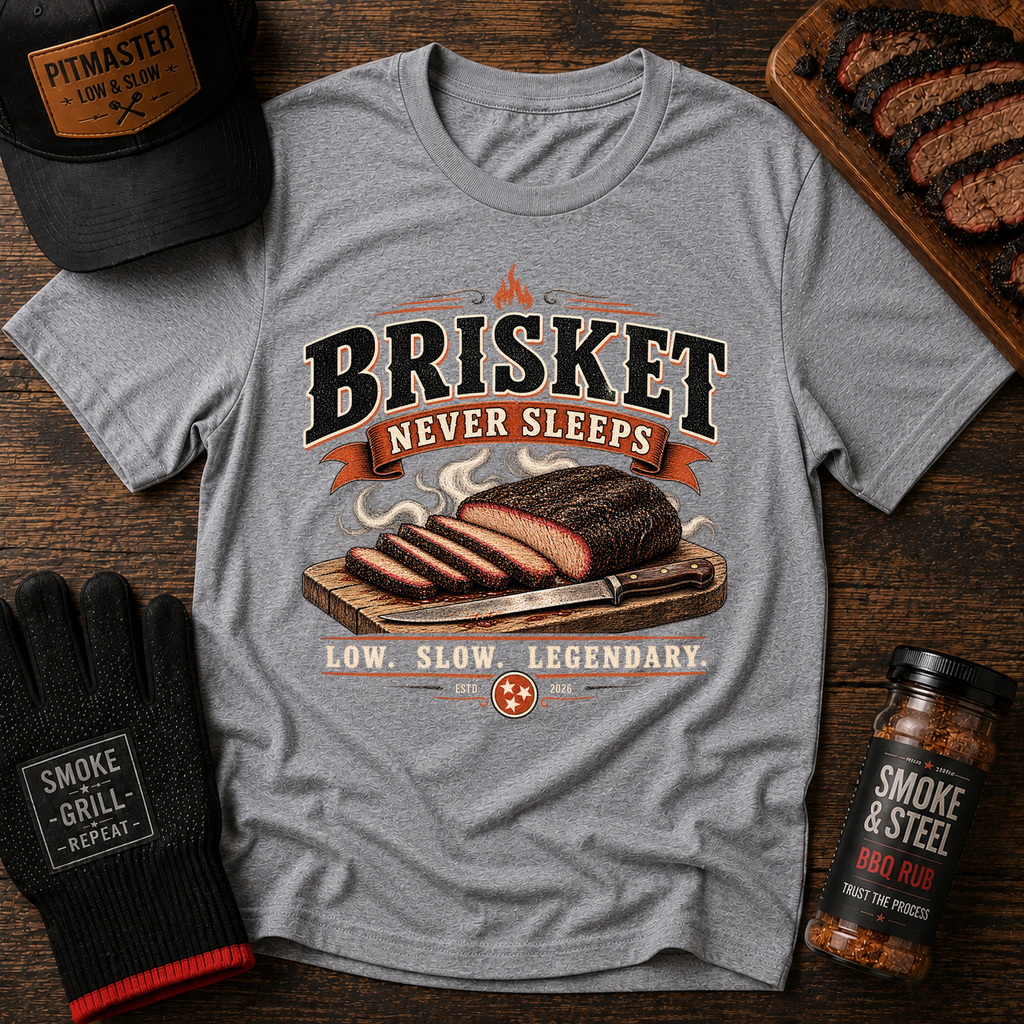 Brisket Never Sleeps BBQ T-Shirt