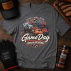 Game Day Smoky BBQ tailgate t-shirt, Charcoal colorway
