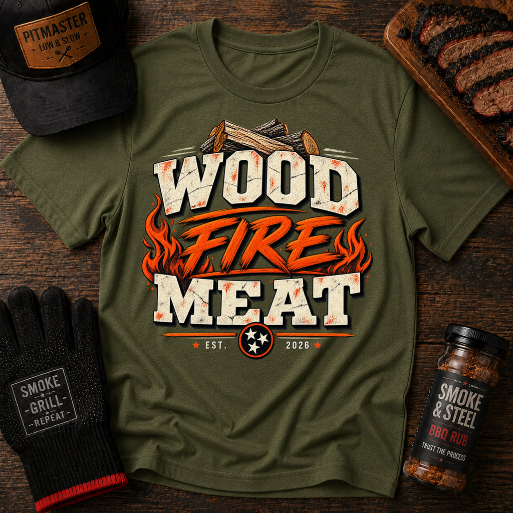 Wood Fire Meat BBQ T-Shirt